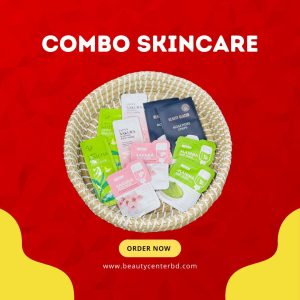 Combo skincare set with matcha and sakura face masks and nose pore strips for glowing skin