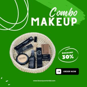 Makeup combo kit with BB cream, compact powder, mascara and beauty products on discount