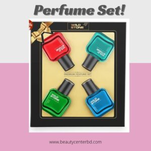 Wild Stone premium perfume set with four colorful fragrance bottles gift pack