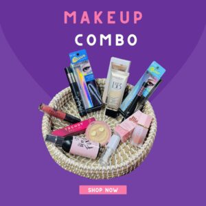 Makeup combo kit with BB cream, mascara, lipstick, compact powder and beauty essentials