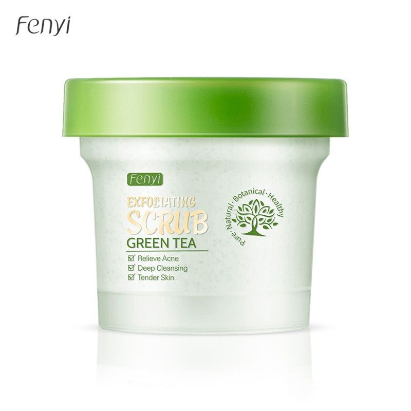 Fenyi Green Tea Exfoliating Scrub for deep cleansing, acne relief, and smooth glowing skin