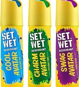 Set Wet Avatar Deodorant Combo Cool Charm Swag Long Lasting Body Spray for Men