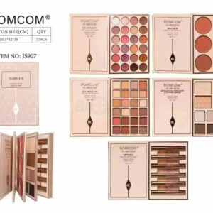 ROMCOM Flaweless Long-Lasting Makeup Set in elegant gold packaging displayed on a white background.