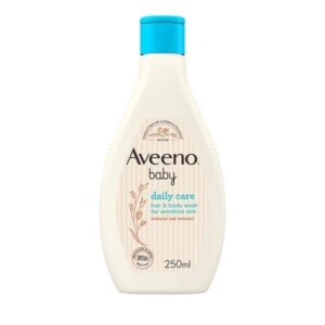 Aveeno Baby Daily Care Hair & Body Wash 250ml with Natural Oat Extract for sensitive baby skin and hair.