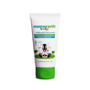 Mamaearth Baby Milky Soft Face Cream 60g with Milk Protein and Murumuru Butter for soft and nourished baby skin.